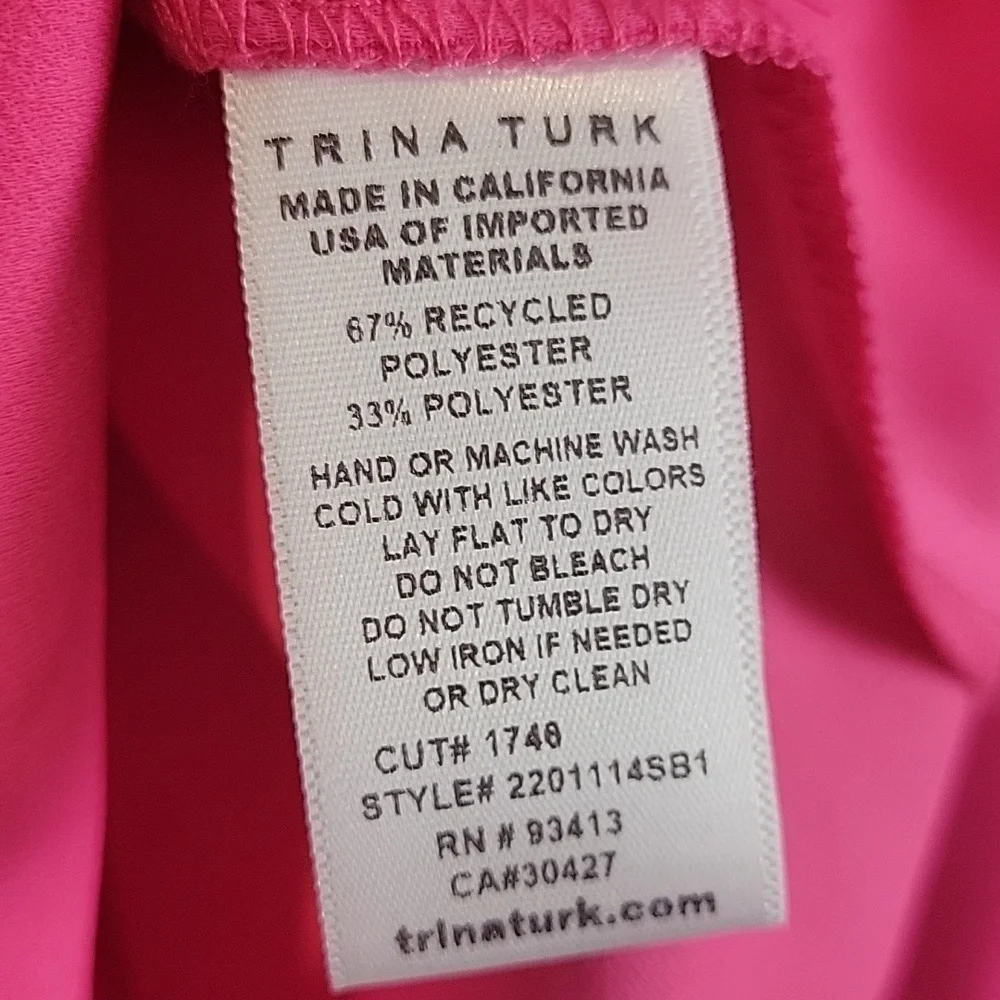 Trina Turk Sunrise Vista Mock Neck Balloon Sleeves Blouse